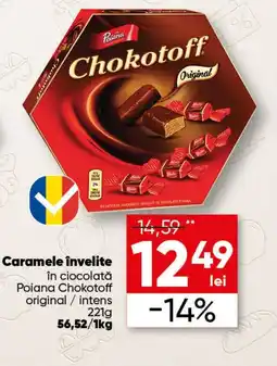 PROFI Caramele învelite în ciocolată Poiana Chokotoff original/intens Ofertă