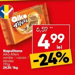 PROFI Napolitane Alka Alfers vanilie / cacao/ lămâie 170g Ofertă