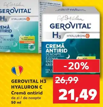 Kaufland GEROVITAL H3 HYALURON C Cremă antirid Ofertă