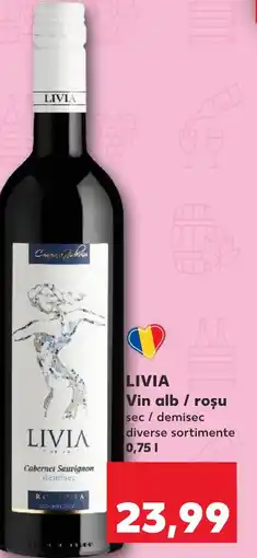Kaufland LIVIA Vin alb / roşu 0.75L Ofertă