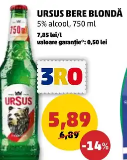Penny URSUS BERE BLONDĂ 750 ml Ofertă