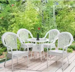 SEGA602 - Set Masa si 4 scaune gradina, terasa, balcon - Alb