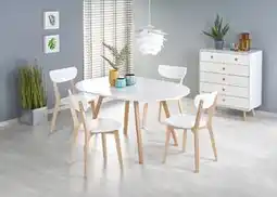 Favi Masa RUBEN, alb/stejar honey, 102/142x102x73 cm Ofertă