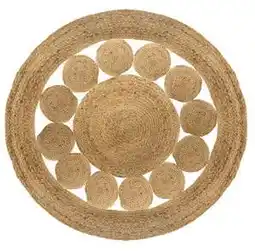 Covor decorativ din iută, Ø 120 cm, rotund