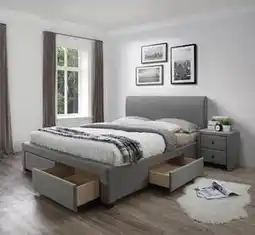 Favi Pat MODENA 180 cu sertare gri, somiera inclusa Ofertă