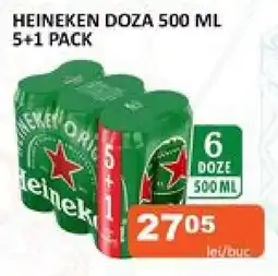 Unicarm HEINEKEN DOZA 500 ML 5+1 PACK Ofertă