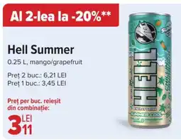Carrefour Hell Summer 0.25 L, mango/grapefruit Ofertă