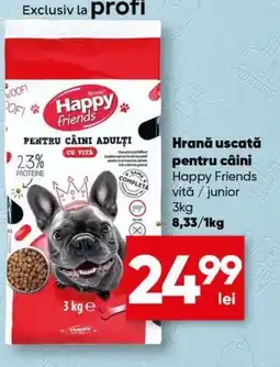 PROFI Hrană uscată pentru câini Happy Friends vită / junior 3kg Ofertă