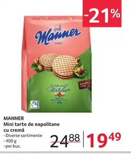 Selgros MANNER Mini tarte de napolitane cu cremă Ofertă