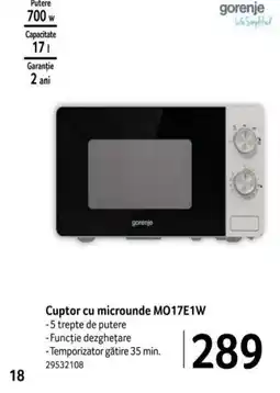 Selgros Cuptor cu microunde MO17E1W Ofertă