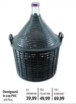 Damigeană în coș PVC