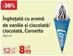 Carrefour Market îngheţată cu aromă de vanilie şi ciocolată/ ciocolată, Cornetto Ofertă