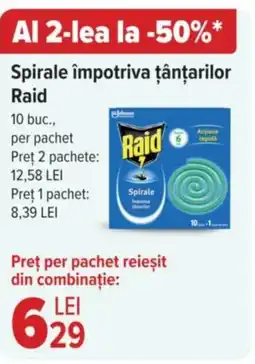 Carrefour Spirale împotriva țânţarilor Raid Ofertă