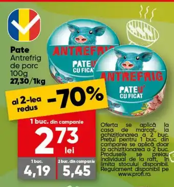 PROFI Pate Antrefrig de porc Ofertă