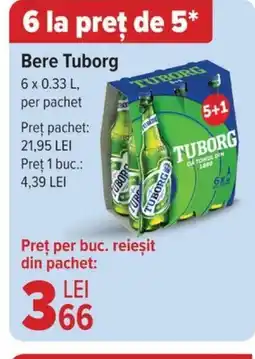 Carrefour Market Bere Tuborg 6 x 0.33 L Ofertă