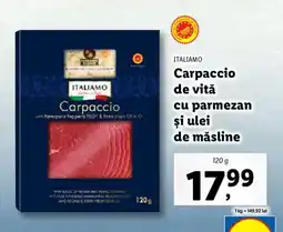 Lidl ITALIAMO Carpaccio de vitǎ cu parmezan şi ulei de măsline Ofertă