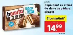 Lidl HANUTA Napolitană cu cremă de alune de pădure şi lapte Ofertă