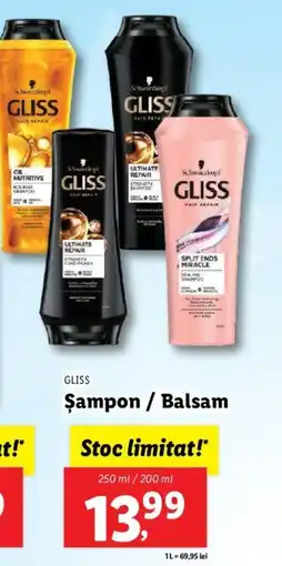 Lidl GLISS Șampon / Balsam Ofertă