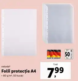 Lidl crelando® Folii protecție A4 Ofertă