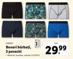 Lidl LIVERGYⓇ Boxeri bărbaţi, 3 perechi Ofertă