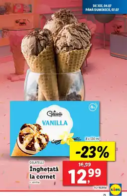 Lidl GELATELLI Îngheţată la cornet Ofertă