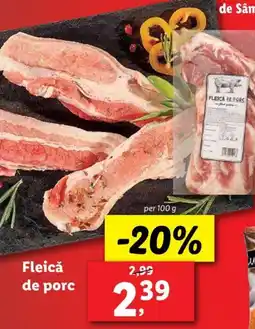 Lidl Fleicǎ de porc Ofertă