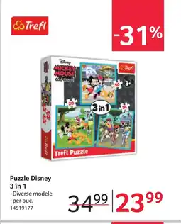 Selgros Puzzle Disney 3 în 1 Ofertă