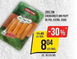 Mega Image CRIS-TIM CRENVURȘTI DIN PIEPT DE PUI, EXTRA, 250G Ofertă