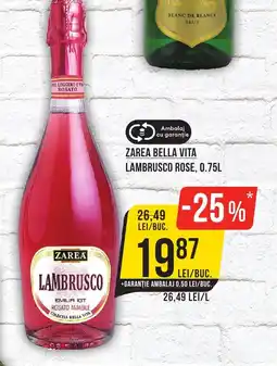 ZAREA BELLA VITA LAMBRUSCO ROSE, 0.75L