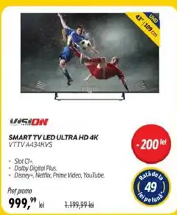 Flanco SMART TV LED ULTRA HD 4K VTTV A434KVS Ofertă