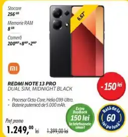 Flanco REDMI NOTE 13 PRO DUAL SIM, MIDNIGHT BLACK Ofertă