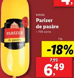 Lidl BARONI Parizer de pasăre Ofertă