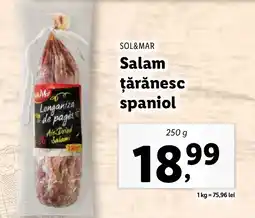 Lidl SOL&MAR Salam ţărănesc spaniol Ofertă