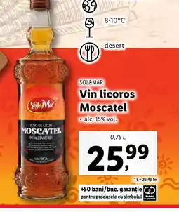 Lidl SOL&MAR Vin licoros Moscatel Ofertă