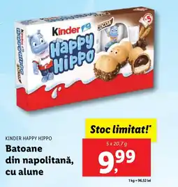 Lidl KINDER HAPPY HIPPO Batoane din napolitană, cu alune Ofertă