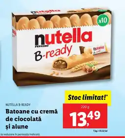 Lidl NUTELLA B-READY Batoane cu cremă de ciocolată şi alune Ofertă