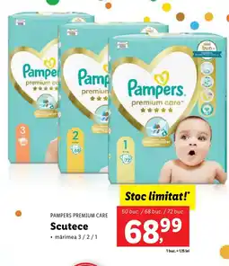 Lidl PAMPERS PREMIUM CARE Scutece Ofertă