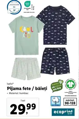 Lidl lupiluⓇ Pijama fete / băieţi Ofertă