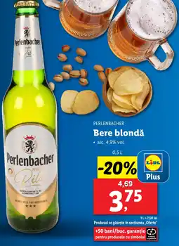 Lidl PERLENBACHER Bere blondă 0.5L Ofertă
