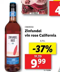 Lidl CIMAROSA Zinfandel vin rose California Ofertă