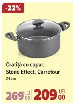 Carrefour Cratiţă cu capac Stone Effect, Carrefour Ofertă