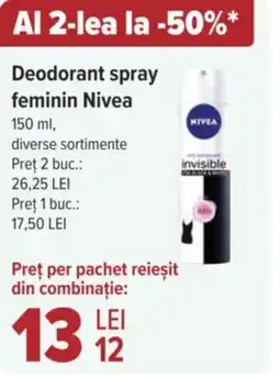 Carrefour Market Deodorant spray feminin Nivea Ofertă