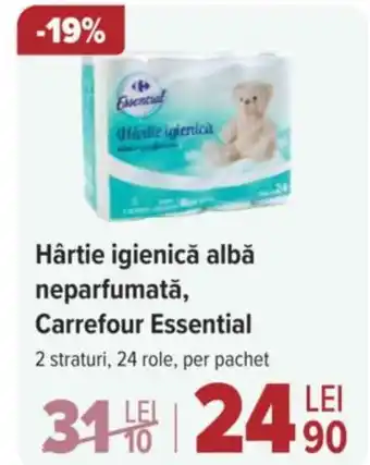 Carrefour Market Hârtie igienică albă neparfumată, Carrefour Essential Ofertă