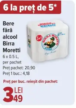 Carrefour Bere fără alcool Birra Moretti Ofertă