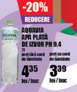 Auchan AQUAVIA APA PLATĂ DE IZVOR PH 9,4 Ofertă