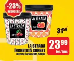 Auchan LA STRADA ÎNGHEȚATĂ SORBET Ofertă