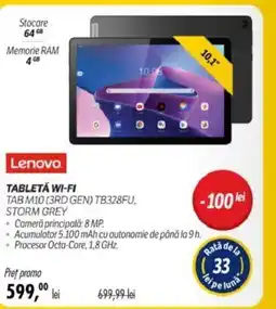 Lenovo TABLETA WI-FI TAB M10 (3RD GEN) TB328FU, STORM GREY