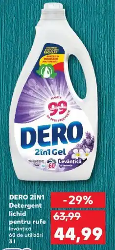 Kaufland DERO 2IN1 Detergent lichid pentru rufe Ofertă