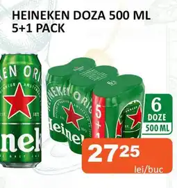 Unicarm HEINEKEN DOZA 500 ML 5+1 PACK Ofertă