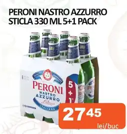 Unicarm PERONI NASTRO AZZURRO STICLA 330 ML 5+1 PACK Ofertă